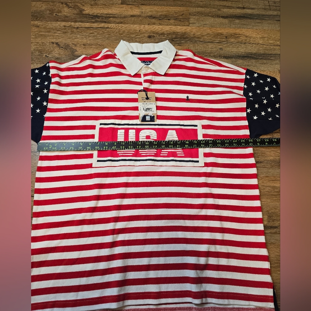 Chubbies Men Legacy Rugby Polo Shirt USA Patriotic Print Sz XL NEW - Picture 5 of 6
